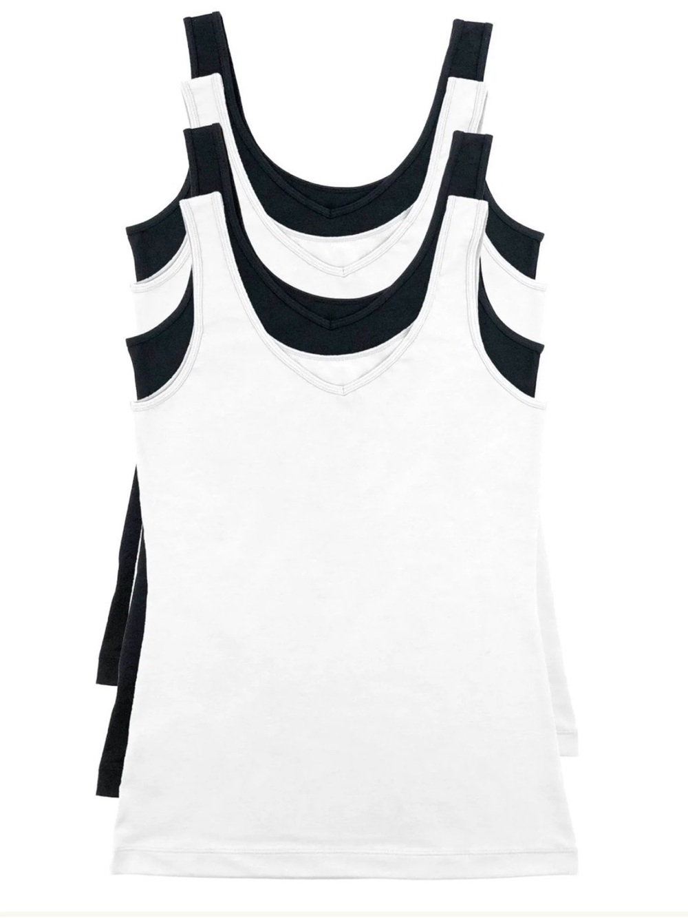 Felina White and Black Tank Top Set - 2-Pack Essentials